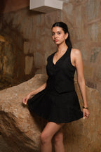 Pleated Skirt Co-ord (Black)
