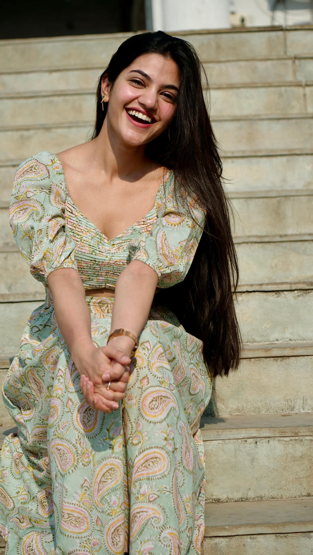 Pleated Dress (Pistachio)