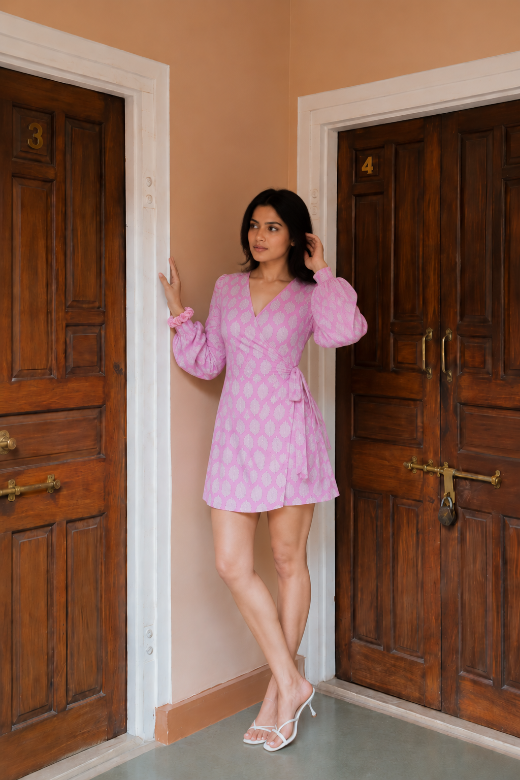 Wrap Around Dress (Pink)