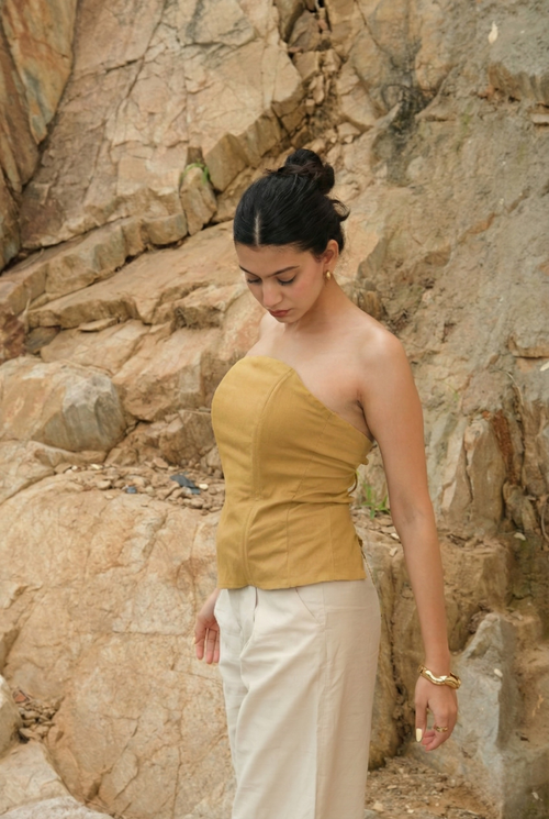 Corset Tube Top (Mustard)