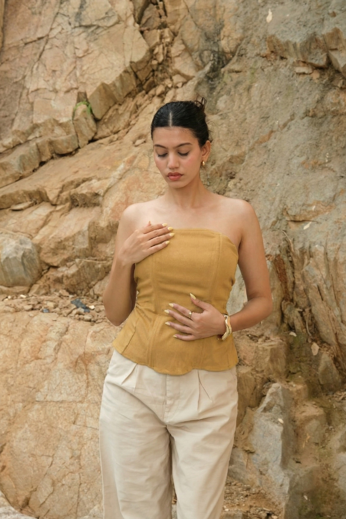Corset Tube Top (Mustard)