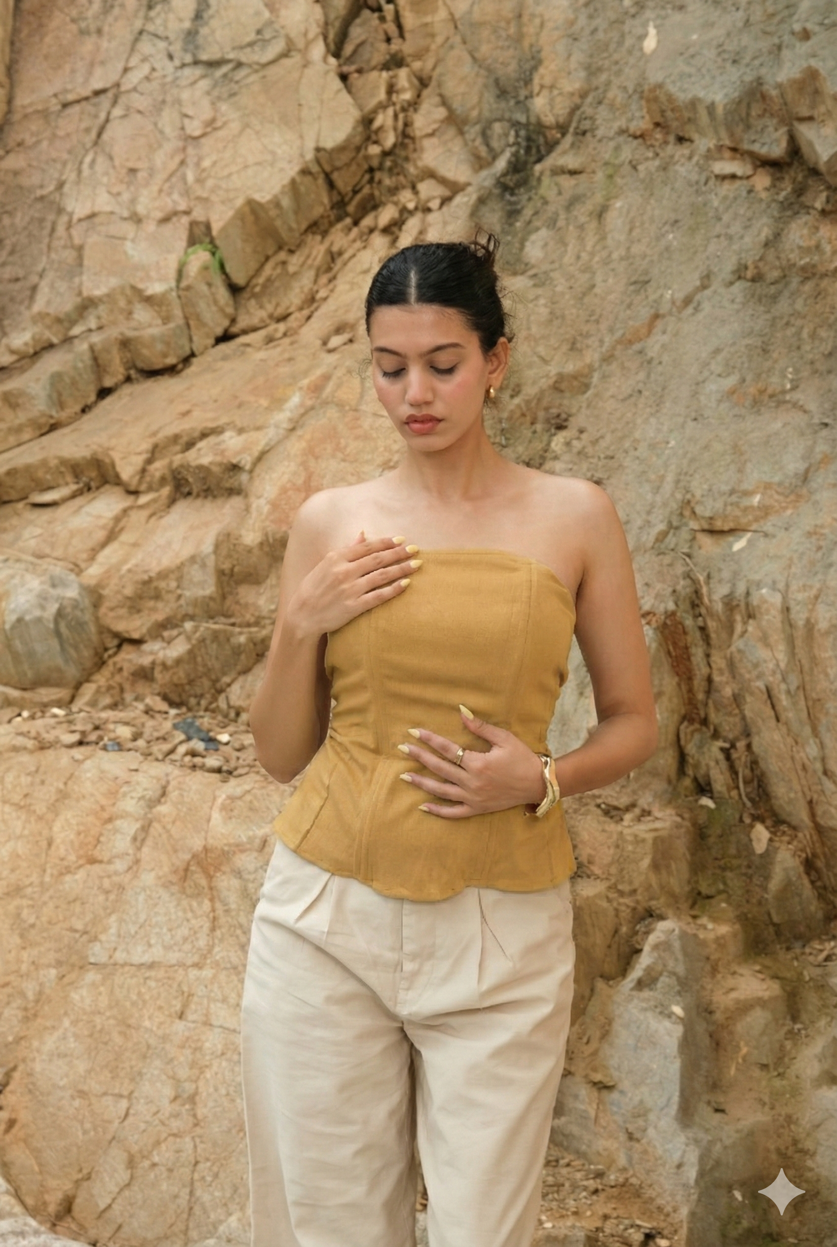 Corset Tube Top (Mustard)